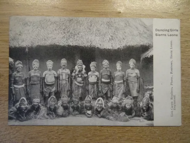 Sierra Leone, Dancing Gilrs.old Printed Postcard