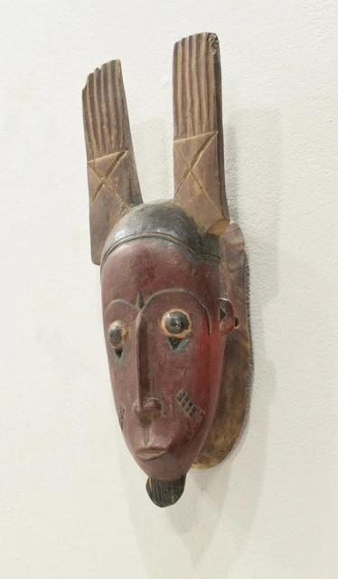 African Mask Wood Crest Baule Tribe Mask 3