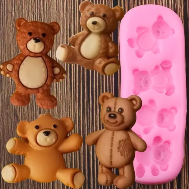 Stampo Silicone Cake Design Mold orsetti Pasta Zucchero Fondente alimentare