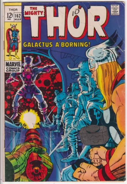 The Mighty Thor #162, Marvel Comics 1969 VG- 3.5 Stan Lee/Jack Kirby Galactus