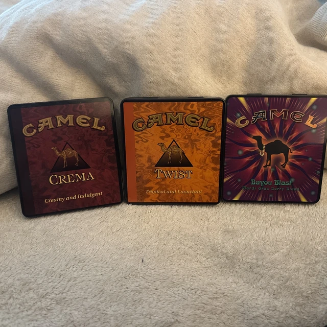 LOT OF TWO Vintage Camel Exotic Blends Cigarette Empty Tins Mandarin Mint  Twist $14.99
