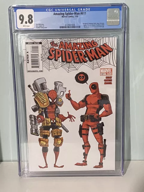Marvel Amazing Spider-Man #611 CGC 9.8 White Pages 1st Print Deadpool