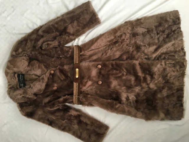Manteau De Fourrure Vison Femme - Taille 38/40 - Marron - Mi-long - Vintage En Excellent état