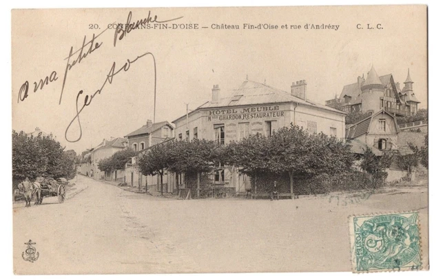 Carte Postale Ancienne - J'arrive à Conflans (78) Et Je T'envoie Mes Amitiés !