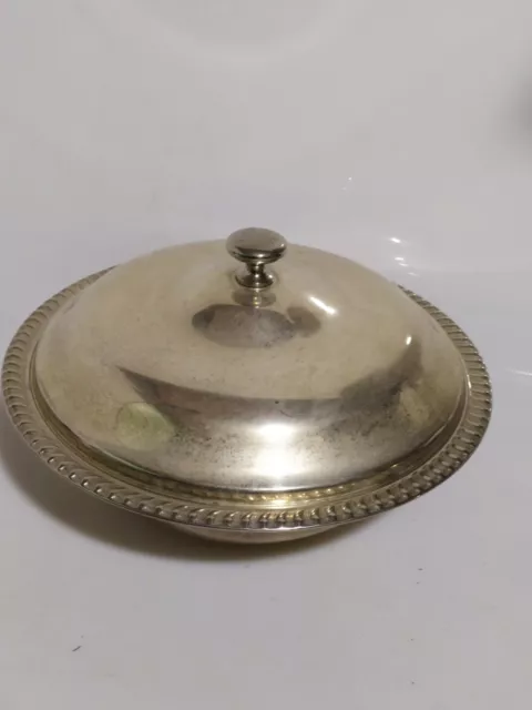 Antico vassoio rotondo con coperchio Inglese in argento placcato Periodo c1840