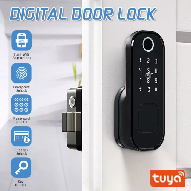 Smart WiFi Tuya Electronic Digital Door Lock Fingerprint Touch Password Keypad