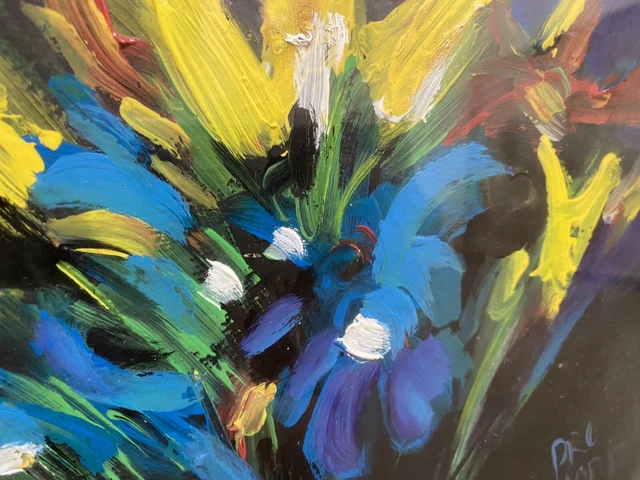 Pro Hart Original Oil Painting Flowers Australian Floral Still Life Pro Hart Original Oil Painting Flowers Australian Floral Still Life