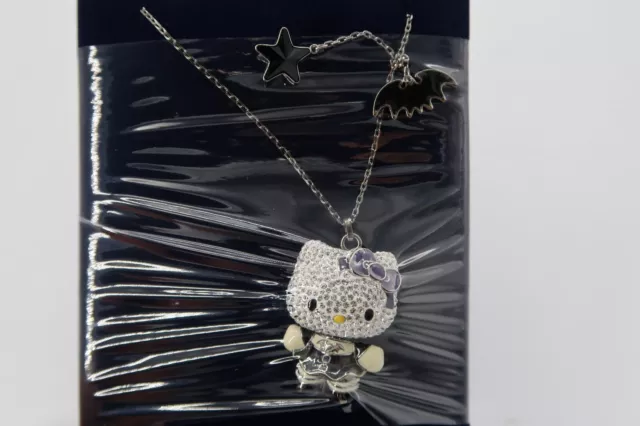 Swarovski Hello Kitty Gothic Pendant Necklace with Bat Star Charms Brand New