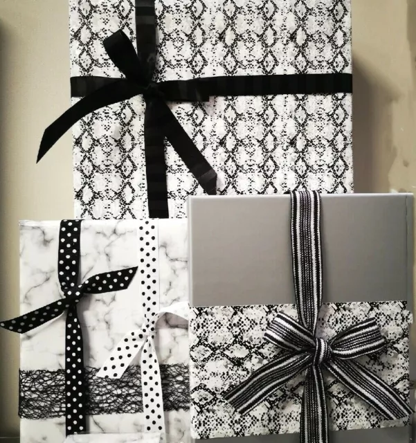 Gift wrapping paper Black White Snake's skin 50cm x 70cm 1 sheet