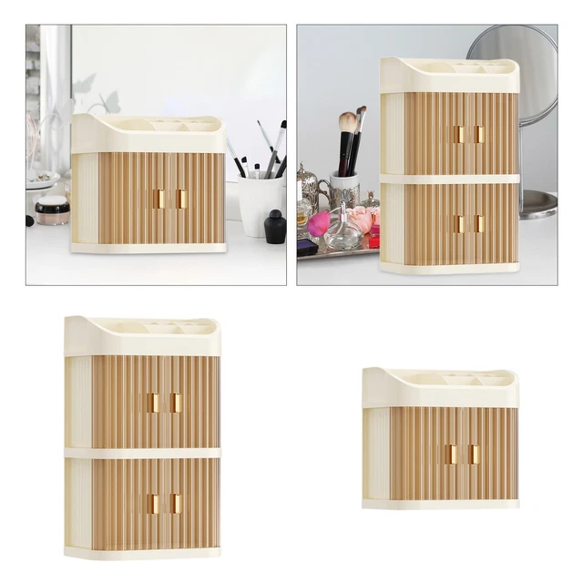 Boîte De Rangement Transparente Multifonction Pour Salon De Beauté - 3 Compartiments, 14x10x8,7 Cm, Idéale Cotons, Embouts, Rouge à Lèvres