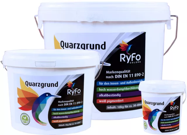 RyFo Colors Quarzgrund (Größe wählbar) weiße Profi-Grundierung Putzgrund
