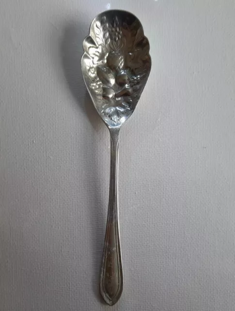 Berry Spoon Tea Silver Plated Leaf Fruit Jam 'Silva' John Potter Sheffield