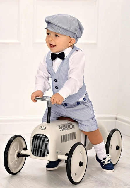 2135 ABITO da battesimo 5pz maschietto blu vestito con pantaloncini bambino. EUR 59 95 PicClick IT