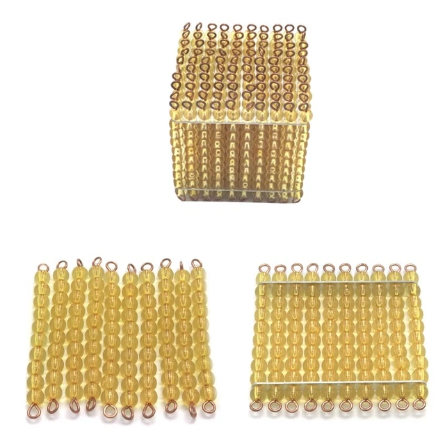 Preschool Learning Educational Games for Toddlers Golden Beads Math Counting Toy