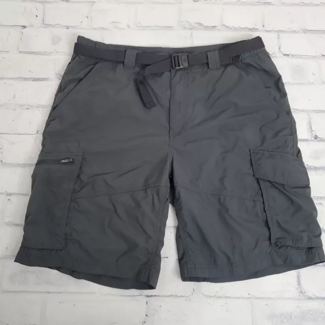 Columbia Shorts Mens 36 Omni Shade Gray Cargo 10" Inseam Belted Outdoor Hiking