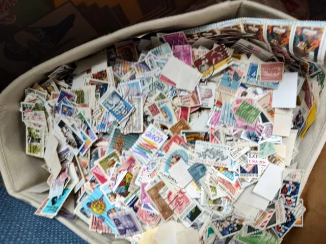 500 Used Misc Stamps off paper