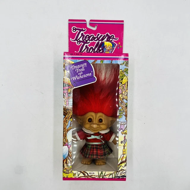 ACE NOVELTY TREASURE Troll Doll w/Yellow Wishstone Yellow Hair NIP