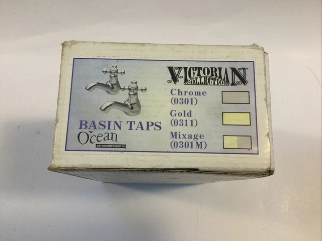 Rubinetti da bacino cromati oceano, collezione vittoriana, nuovi inutilizzati.