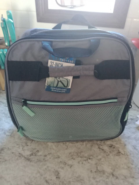 Rolling Duffel Bag 32in Easy Glide Wheels Padded Shoulder Strap Foldable Gray