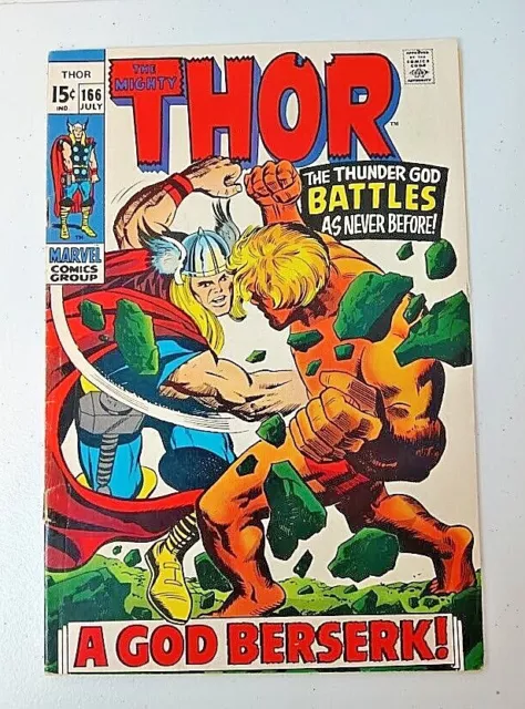 MIGHTY THOR #166 Jul 1969 Marvel Kirby Lee HIM Adam Warlock 2nd App KEY ISSUE