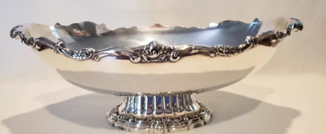 Lunt Sterling Silver oval serving pedestal bowl dish Centerpiece 15"