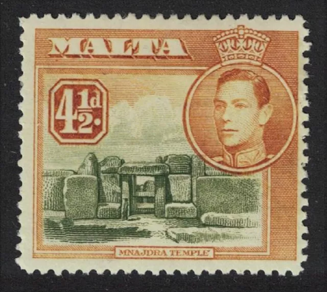 SALE Malta Ruins at Mnajdra 4½d olive and brown 1938 MNH SG#224