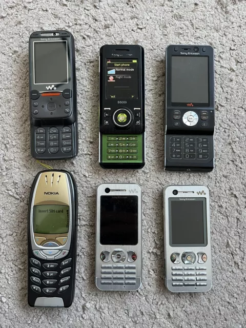 Konvolut 6 Defekte Handys Nokia 6310 Sony Ericsson S500i W595 W890i W850i