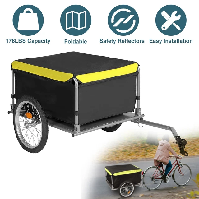 BIKE CARGO TRAILER Foldable Bicycle Trailer Luggage Wagon+Cover 176LBS