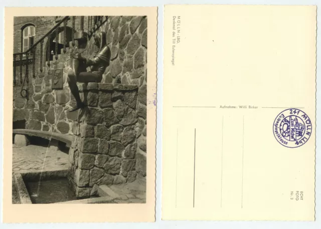 89251 - Mölln - Monumento de Till Eulenspiegel - Foto real - postal antigua