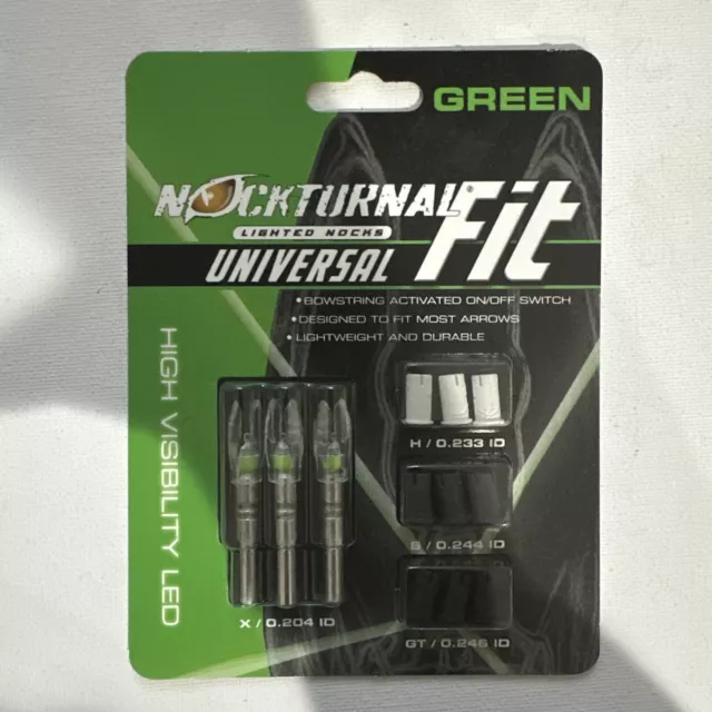 🌟 Nockturnal NT305 Arrow Archery Nock, Green - 3 Pack FREE SHIPPING 🌟