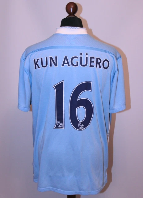 Maillot Domicile Manchester City 2011/2012 - Umbro - Taille M - #16 Aguero - Occasion