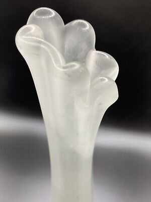 Westmoreland Glass frosted white swung bud vase w/pedestal vase 3