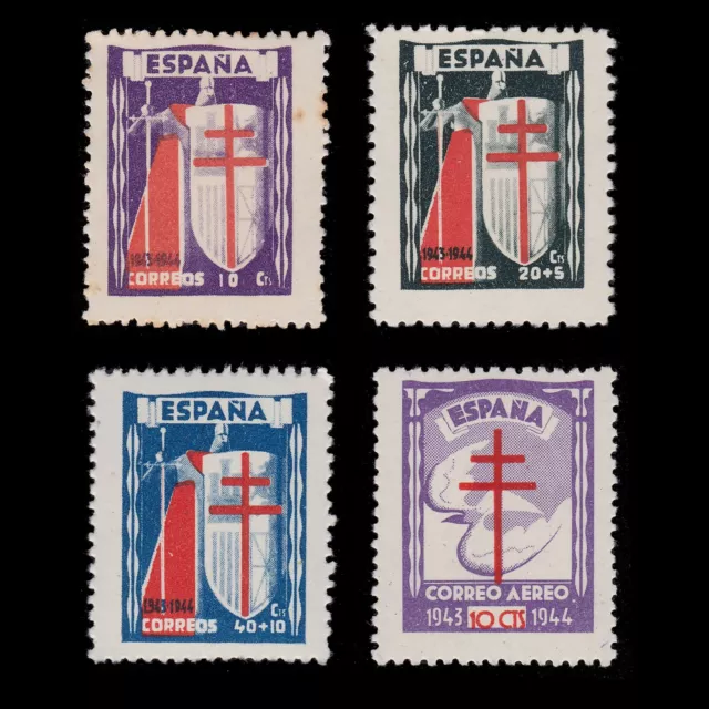 Sellos.España.1943.Pro Tuberculosos.Serie MNH.Edifil.970-973
