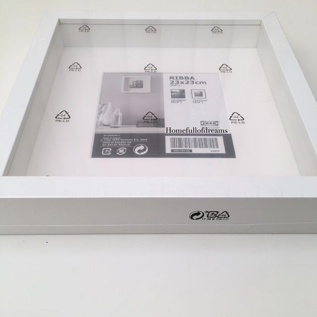 New Square Deep Shadow Box Photo Picture Frame White 23x23cm Scrabble Display 3D 2