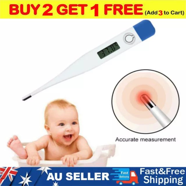 LCD Digital Medical Body Thermometer Adult Child Baby Oral Rectal Temperature AU