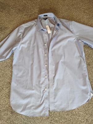 J Crew Ludlow Classic-Fit Stretch Easy-Care Poplin Dress Shirt 17/35 -H4835 Blue