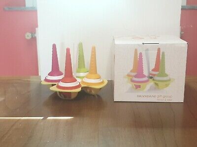 Brandani GHIACCIOLO MAKER CONO SET 4 PEZZI BRANDANI 55287 IN SILICONE CON SUPPORTO 