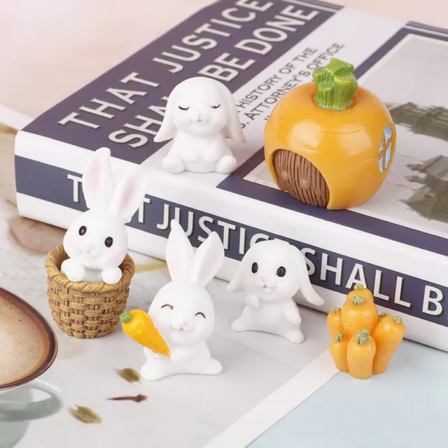7PCs DIY Miniature Fairy Garden Rabbit Decor Craft Ornament Accessories DS$g
