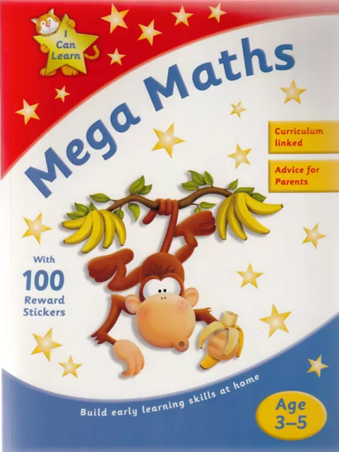 Maths Age 3-5 Maths Practice and Activity with 100 Stickers New Book