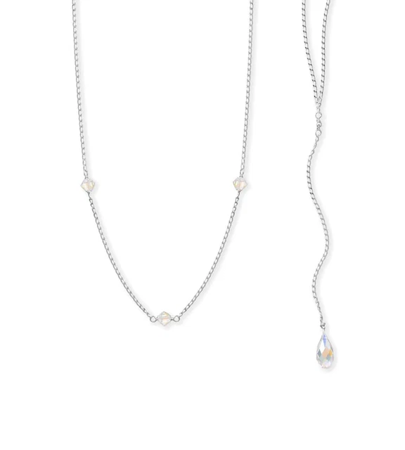 Station necklace sales with swarovski crystals