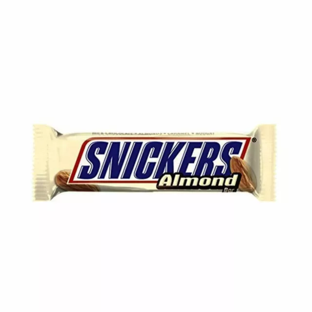 Snickers Almond Chocolate Bars 22g Each (Pack of 24 Bars) - 1 Box