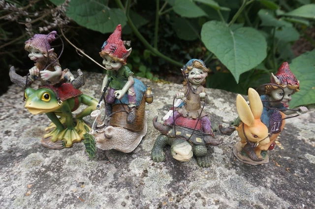 FIGURINE STATUE GNOMES Pièces Uniques MG Créateur Numérotées Lutin Pixie Troll EUR 125,00 - FR