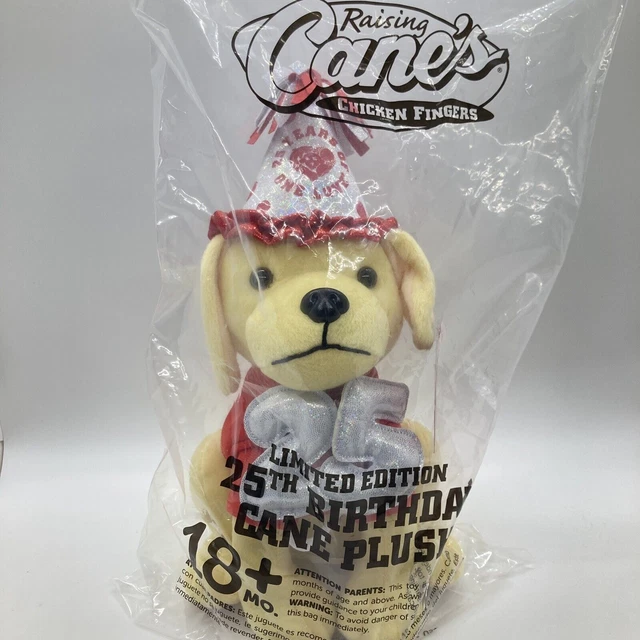 RAISING CANE'S PLUSH Limited Edition 25th Birthday Cane Dog 2022 New In
