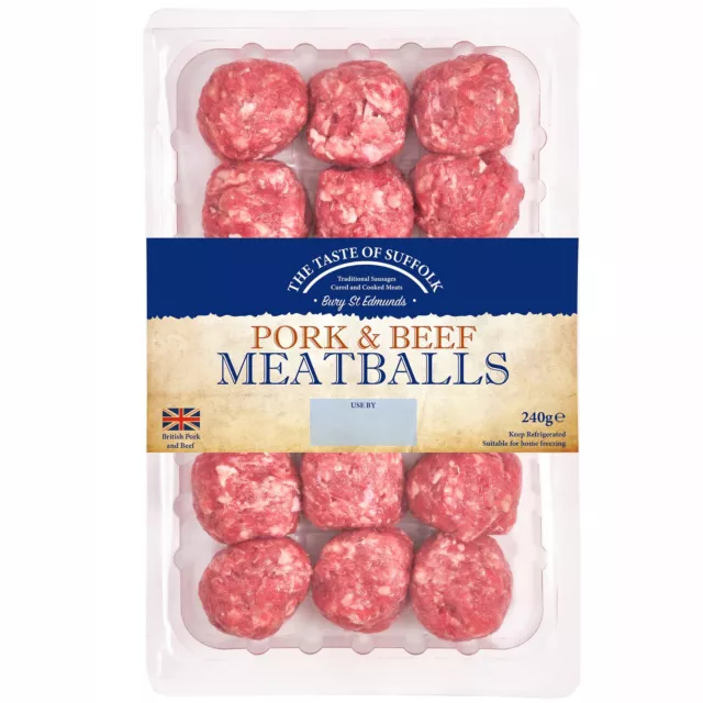 Taste of Suffolk Pork & Beef Meatballs - 6x240g