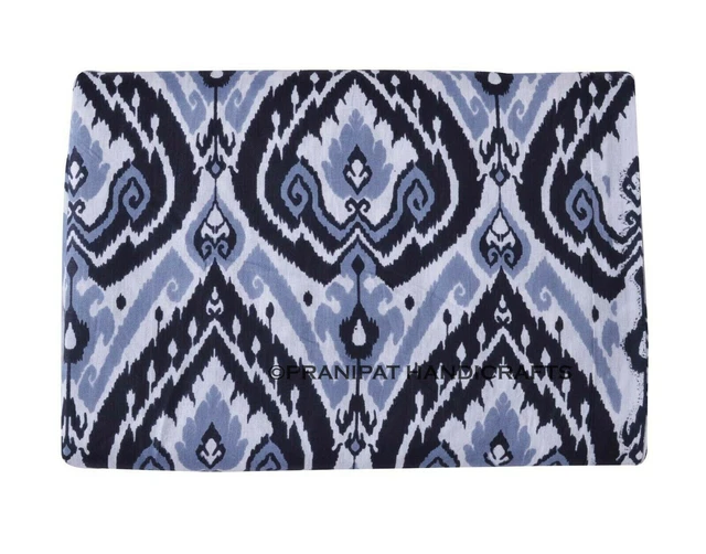Indien Ikat Coton Imprimé de Luxe Noir Souple Hippie Robe Faisant Tissu Par Cour