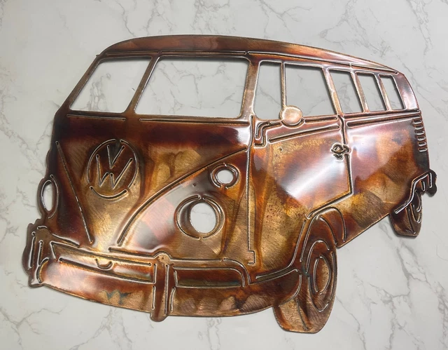 Old VW Bus Metal Wall Decor 16 3/4" wide x 13" tall Copper/Bronzed