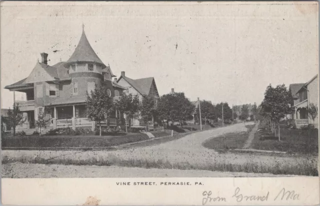 Postcard Vine Street Perkasie PA