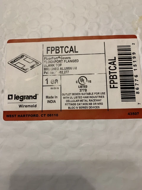New Legrand Wiremold Fpbtcal Blank Flanged Floor Box Cover Floor Port Tile