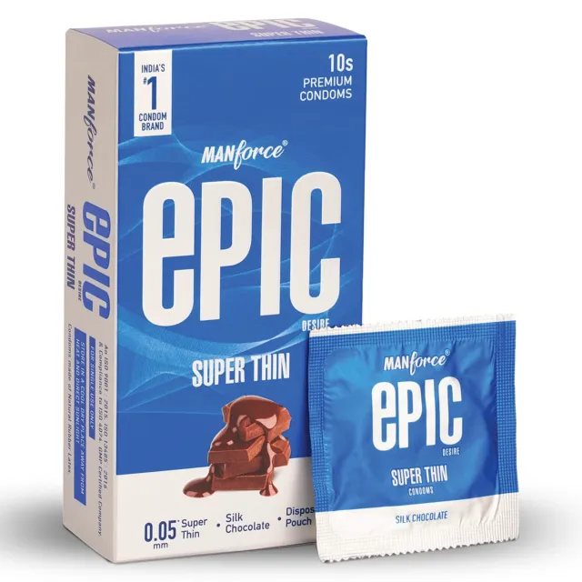 Epic Súper Fino Premium Condones para Hacer el Amor Seda Sabor Chocolate