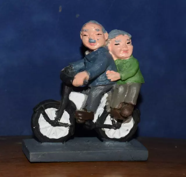 Vieux couple sur vélo Figurine miniature II Home $ Office Table Decor II Cadeau 2